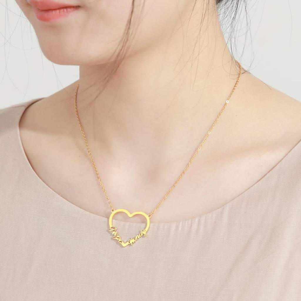 Baebie Gold Personalized Couple Name Pendant