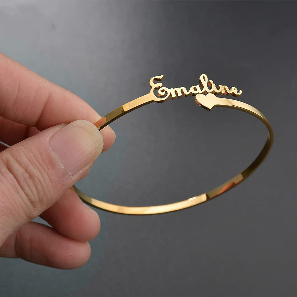 Antique Accessories Personalized Heart Symbol Bangle