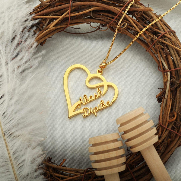 AntiqueAccesories Customized Double Name Necklace