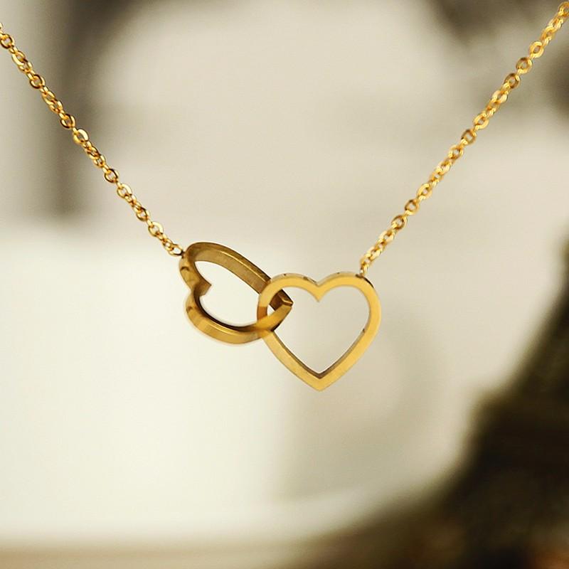 AntiqueAccesories Double Heart Necklace