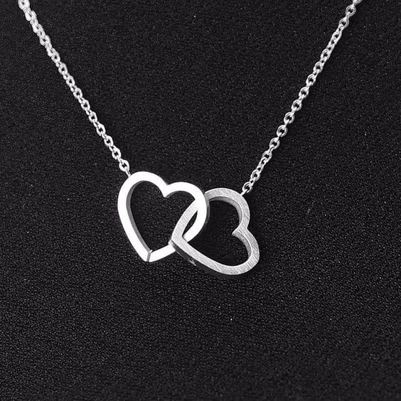 AntiqueAccesories Double Heart Necklace