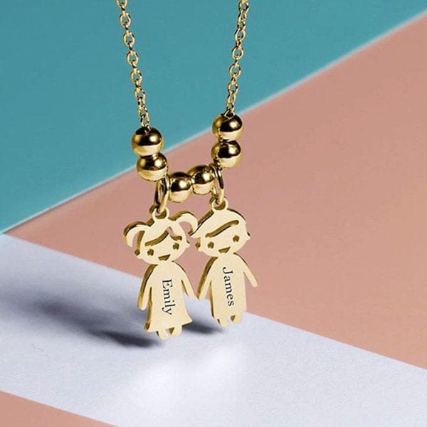 AntiqueAccesories ENGRAVED COUPLE NAME NECKLACE