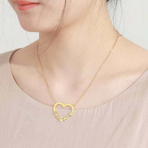 Baebie Gold Personalized Couple Name Pendant