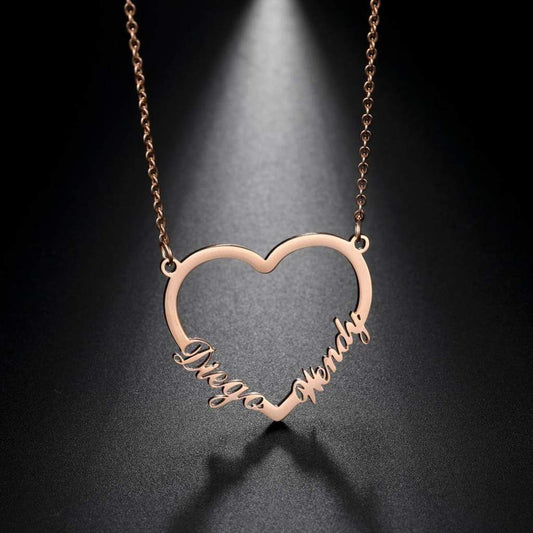 Baebie Silver Personalized Couple Name Pendant